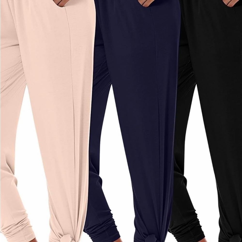 Women's Black, Navy, and Cream Pants